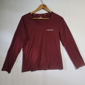 Calvin Klein Women's Maroon Long Sleeve Top